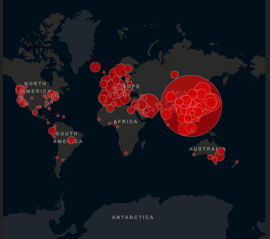 Map of Covid-19 cases