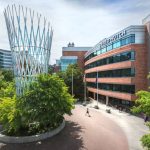 Exterior shot of Fred Hutch Cancer Center