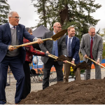 Gov. Jay Inslee and leaders from the state Department of Social and Health Services break ground on the new Forensic Center of Excellence on the Western State Hospital campus.