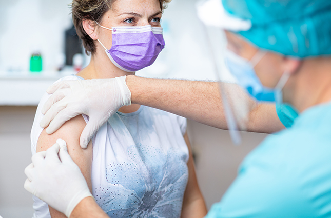 Patient receiving vaccination